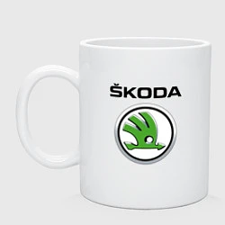 Кружка керамическая SKODA, цвет: белый