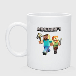 Кружка керамическая Персонажи игры Minecraft, цвет: белый