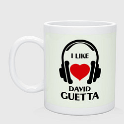 Кружка керамическая I like David Guetta, цвет: фосфор