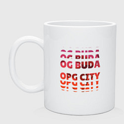 Кружка керамическая OG Buda OPG City Strobe Effect, цвет: белый