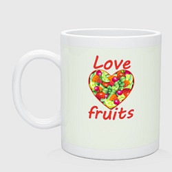 Кружка керамическая Люблю фрукты, цвет: фосфор
