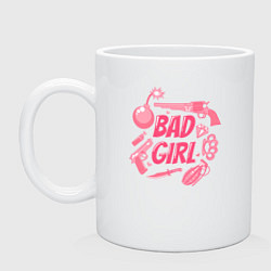 Кружка керамическая Bad girl, цвет: белый