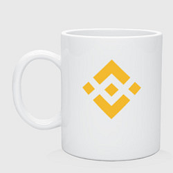 Кружка керамическая BINANCE БИНАНС БИРЖА, цвет: белый