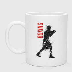 Кружка керамическая Боксер, цвет: белый