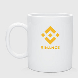 Кружка керамическая BINANCE БИНАНС БИРЖА, цвет: белый