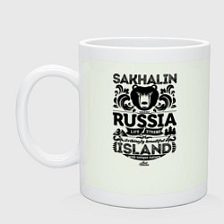 Кружка керамическая Сахалин Остров Экстрим, цвет: фосфор