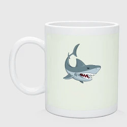 Кружка керамическая Агрессивная акула, цвет: фосфор