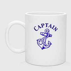 Кружка керамическая Капитан бросил якорь, цвет: белый