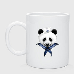 Кружка керамическая Captain Panda, цвет: белый