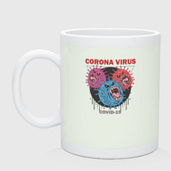 Кружка керамическая Коронавирус Coronavirus, цвет: фосфор