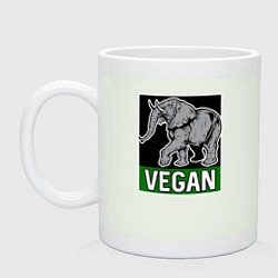 Кружка керамическая Vegan elephant, цвет: фосфор