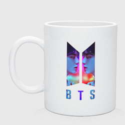 Кружка керамическая Logo BTS, цвет: белый