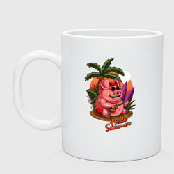 Кружка керамическая Hello Summer, цвет: белый