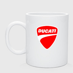 Кружка керамическая DUCATI ДУКАТИ ЭМБЛЕМА, цвет: белый