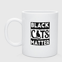 Кружка керамическая Black Cats Matter, цвет: белый