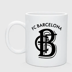 Кружка керамическая FC Barcelona, цвет: белый