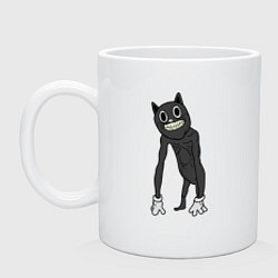 Кружка керамическая Cartoon Cat Мультяшный кот, цвет: белый
