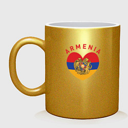Кружка керамическая The Heart of Armenia, цвет: золотой