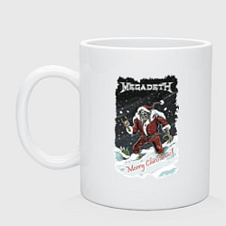 Кружка керамическая Merry Christmas, Megadeth, цвет: белый