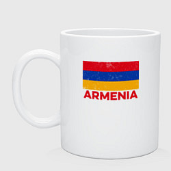 Кружка керамическая Armenia Flag, цвет: белый