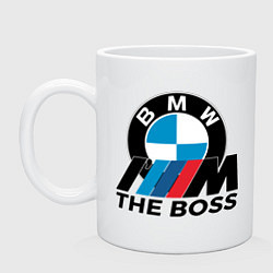 Кружка керамическая BMW BOSS, цвет: белый