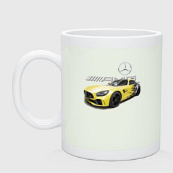 Кружка керамическая Mercedes V8 BITURBO AMG Motorsport, цвет: фосфор