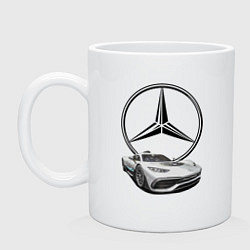 Кружка керамическая Mercedes - команда победителей!, цвет: белый