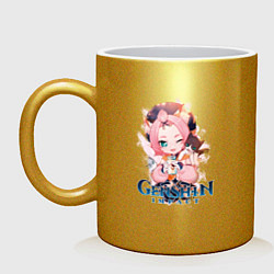 Кружка керамическая Диона Diona Genshin Impact, цвет: золотой