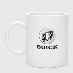 Кружка керамическая Gray gradient Logo Buick, цвет: белый