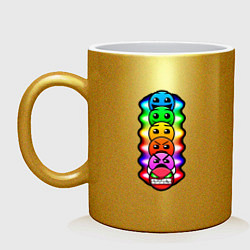 Кружка керамическая Geometry Dash: Smiles, цвет: золотой