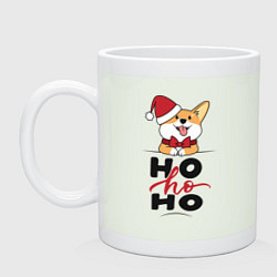 Кружка керамическая Corgi Ho ho Ho, цвет: фосфор