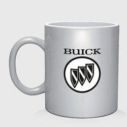 Кружка керамическая Buick Black and White Logo, цвет: серебряный