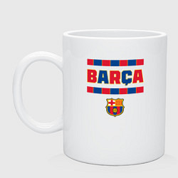 Кружка керамическая Barcelona FC ФК Барселона, цвет: белый