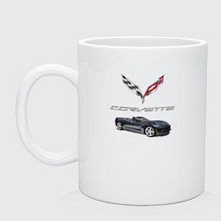 Кружка керамическая Chevrolet Corvette, цвет: белый