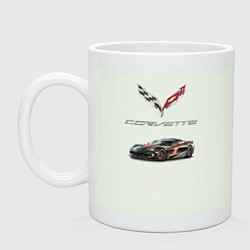 Кружка керамическая Chevrolet Corvette - Motorsport racing team, цвет: фосфор