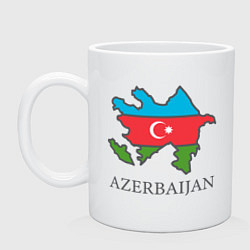 Кружка керамическая Map Azerbaijan, цвет: белый