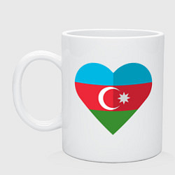 Кружка керамическая Сердце Азербайджана, цвет: белый
