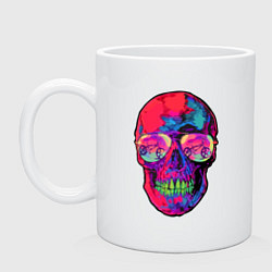 Кружка керамическая Skull & bicycle, цвет: белый