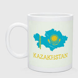Кружка керамическая Map Kazakhstan, цвет: фосфор