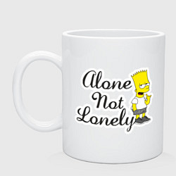 Кружка керамическая Alone not lonely Барт, цвет: белый