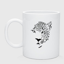 Кружка керамическая Leopard Muzzle, цвет: белый