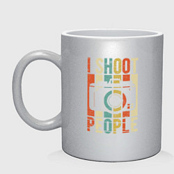 Кружка керамическая Я снимаю людей, цвет: серебряный