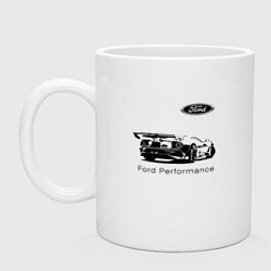 Кружка керамическая Ford Performance Racing team, цвет: белый