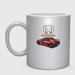 Кружка керамическая Honda Japan, цвет: серебряный