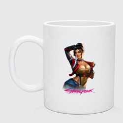 Кружка керамическая Sexy Panam Cyberpunk2077 18, цвет: белый