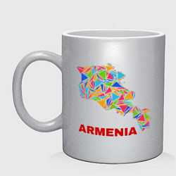 Кружка керамическая Armenian Color, цвет: серебряный