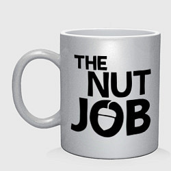 Кружка керамическая The nut job цвета серебряный — фото 1