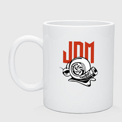 Кружка керамическая JDM Japan Snail Turbo, цвет: белый