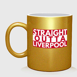 Кружка керамическая Straight Outta Liverpool, цвет: золотой