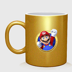 Кружка керамическая Марио 3d, цвет: золотой